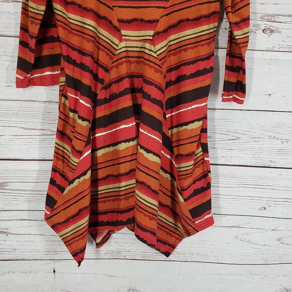 Wrangler Women's Cotton Blend Beaded Striped Long Top Size Large - Picture 3 of 12